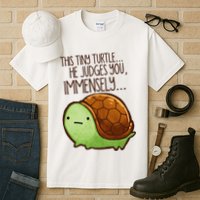 Funny This Tiny Turtle... He Judges You, Immensely. Tall T-Shirt