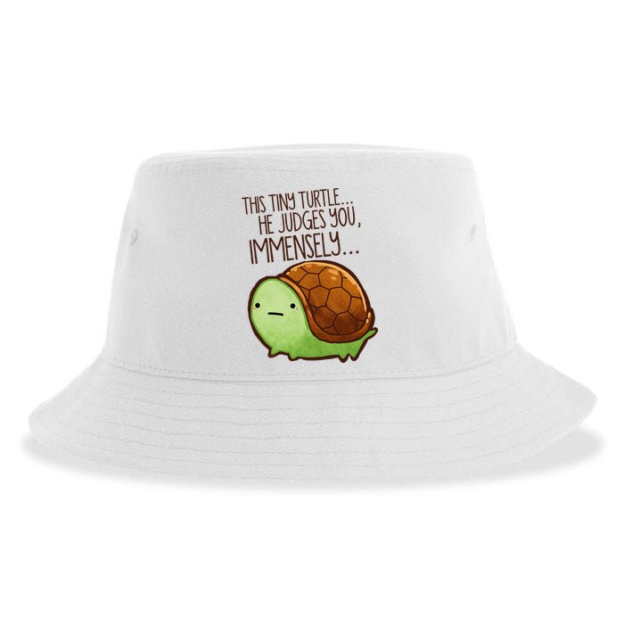 Funny This Tiny Turtle... He Judges You, Immensely. Sustainable Bucket Hat