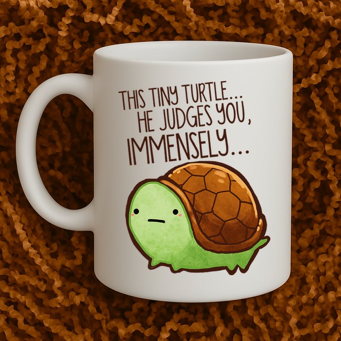 Funny This Tiny Turtle... He Judges You, Immensely. Mug