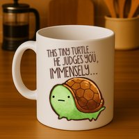 Funny This Tiny Turtle... He Judges You, Immensely. Mug