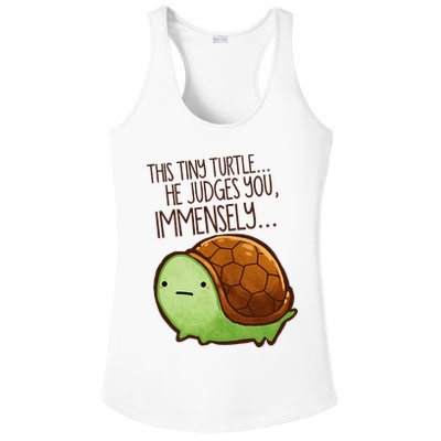 Funny This Tiny Turtle... He Judges You, Immensely. Ladies PosiCharge Competitor Racerback Tank