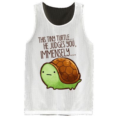 Funny This Tiny Turtle... He Judges You, Immensely. Mesh Reversible Basketball Jersey Tank
