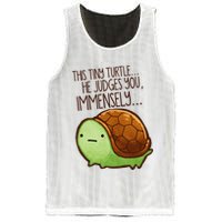 Funny This Tiny Turtle... He Judges You, Immensely. Mesh Reversible Basketball Jersey Tank