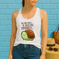 Funny This Tiny Turtle... He Judges You, Immensely. Womens Tank Top