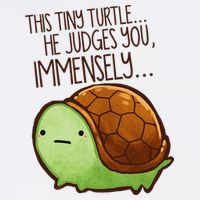 Funny This Tiny Turtle... He Judges You, Immensely. Baby Bodysuit
