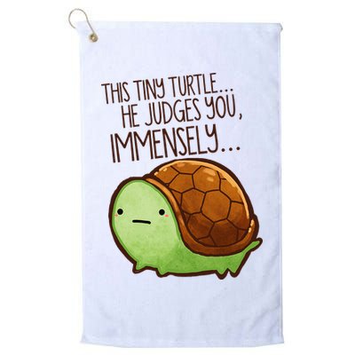 Funny This Tiny Turtle... He Judges You, Immensely. Golf Towel