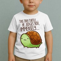 Funny This Tiny Turtle... He Judges You, Immensely. Toddler T-Shirt