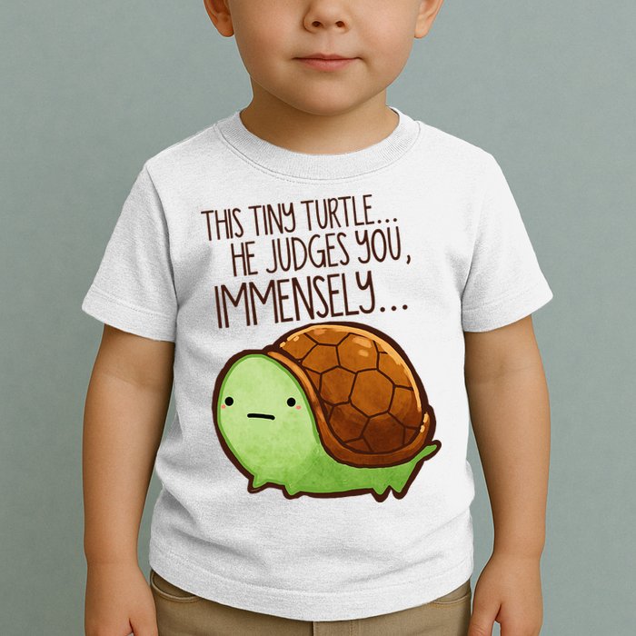 Funny This Tiny Turtle... He Judges You, Immensely. Toddler T-Shirt