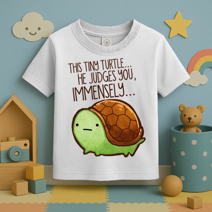 Funny This Tiny Turtle... He Judges You, Immensely. Toddler T-Shirt