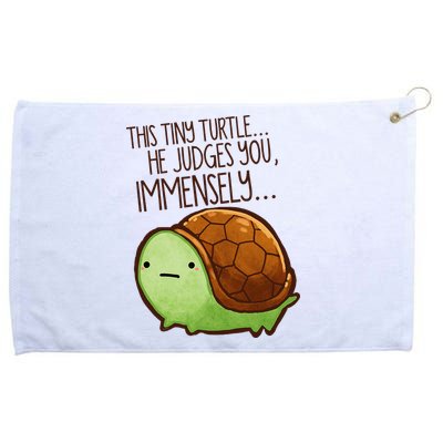 Funny This Tiny Turtle... He Judges You, Immensely. Grommeted Golf Towel