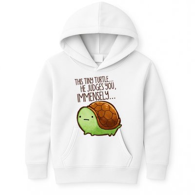 Funny This Tiny Turtle... He Judges You, Immensely. Kids Hoodie