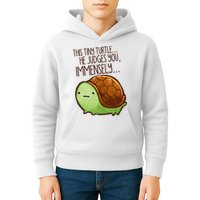Funny This Tiny Turtle... He Judges You, Immensely. Kids Hoodie