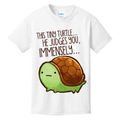 Funny This Tiny Turtle... He Judges You, Immensely. Kids T-Shirt