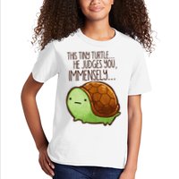Funny This Tiny Turtle... He Judges You, Immensely. Kids T-Shirt