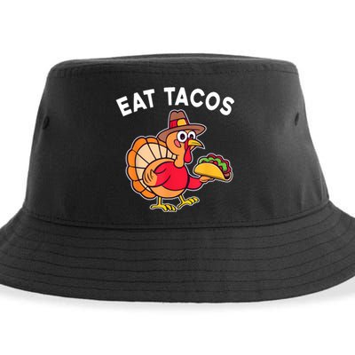 Funny Thanksgiving Turkey Eat Tacos Mexican Thanksgiving Fun Sustainable Bucket Hat