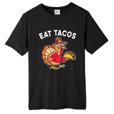 Funny Thanksgiving Turkey Eat Tacos Mexican Thanksgiving Fun Tall Fusion ChromaSoft Performance T-Shirt