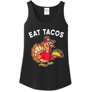 Funny Thanksgiving Turkey Eat Tacos Mexican Thanksgiving Fun Ladies Essential Tank