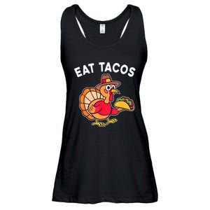 Funny Thanksgiving Turkey Eat Tacos Mexican Thanksgiving Fun Ladies Essential Flowy Tank