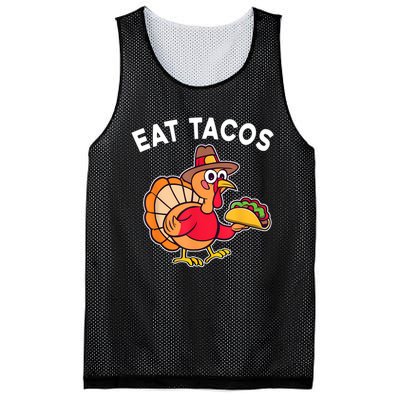 Funny Thanksgiving Turkey Eat Tacos Mexican Thanksgiving Fun Mesh Reversible Basketball Jersey Tank