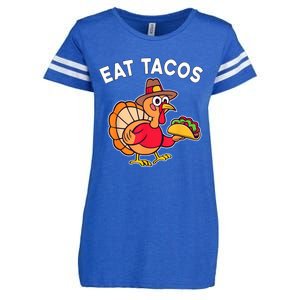 Funny Thanksgiving Turkey Eat Tacos Mexican Thanksgiving Fun Enza Ladies Jersey Football T-Shirt