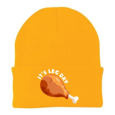 Funny Thanksgiving Turkey Its Leg Day Meaningful Gift Knit Cap Winter Beanie