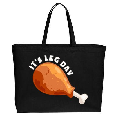 Funny Thanksgiving Turkey Its Leg Day Meaningful Gift Cotton Canvas Jumbo Tote