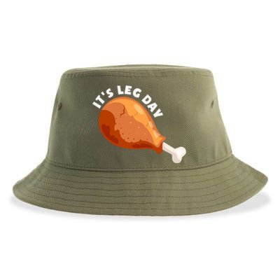 Funny Thanksgiving Turkey Its Leg Day Meaningful Gift Sustainable Bucket Hat