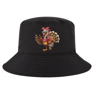 Funny Thanksgiving Turkey Women Girl Leopard Cool Comfort Performance Bucket Hat