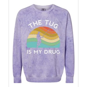 Fishing The Tug Is My Drug Women Fisherman Trout Colorblast Crewneck Sweatshirt