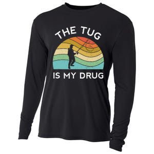 Fishing The Tug Is My Drug Women Fisherman Trout Cooling Performance Long Sleeve Crew