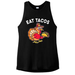 Funny Thanksgiving Turkey Eat Tacos Mexican Thanksgiving Fun Ladies PosiCharge Tri-Blend Wicking Tank