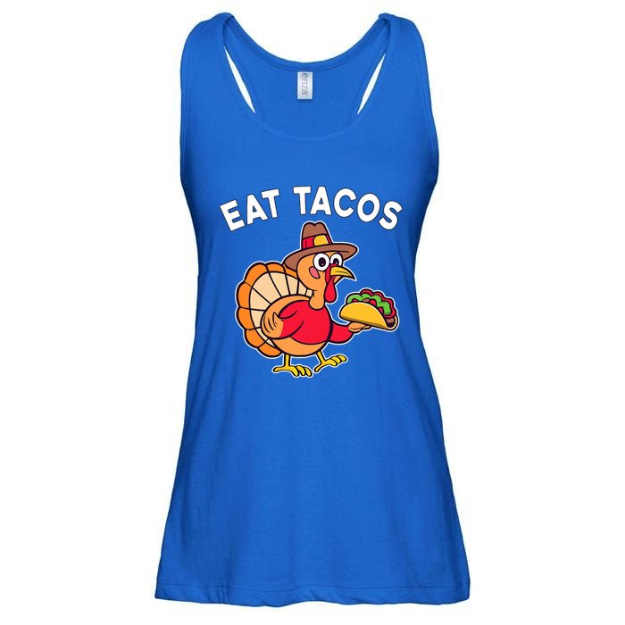 Funny Thanksgiving Turkey Eat Tacos Mexican Thanksgiving Fun Ladies Essential Flowy Tank