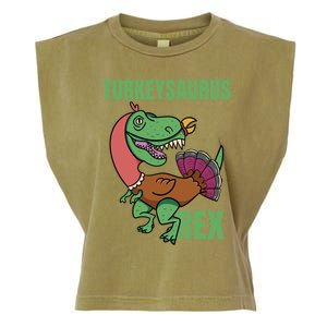 Funny Thanksgiving Turkey Turkeysaurus Rex Gift Garment-Dyed Women's Muscle Tee