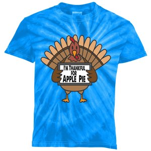 Funny Thanksgiving Turkey I'm Thankful Pple Pie Gift Kids Tie-Dye T-Shirt