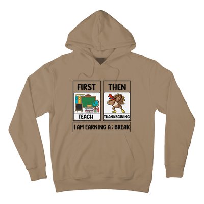 First Teach Then Thanksgiving IM Earning A Break Teacher Hoodie