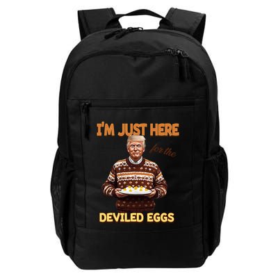 Funny Trump Thanksgiving IM Just Here For The Deviled Eggs Daily Commute Backpack