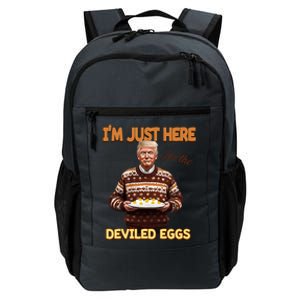 Funny Trump Thanksgiving IM Just Here For The Deviled Eggs Daily Commute Backpack