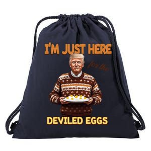 Funny Trump Thanksgiving IM Just Here For The Deviled Eggs Drawstring Bag