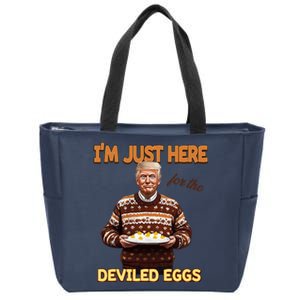 Funny Trump Thanksgiving IM Just Here For The Deviled Eggs Zip Tote Bag