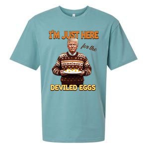 Funny Trump Thanksgiving IM Just Here For The Deviled Eggs Sueded Cloud Jersey T-Shirt