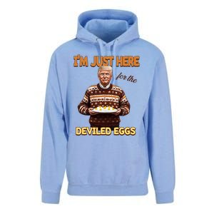 Funny Trump Thanksgiving IM Just Here For The Deviled Eggs Unisex Surf Hoodie