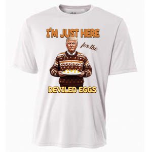 Funny Trump Thanksgiving IM Just Here For The Deviled Eggs Cooling Performance Crew T-Shirt