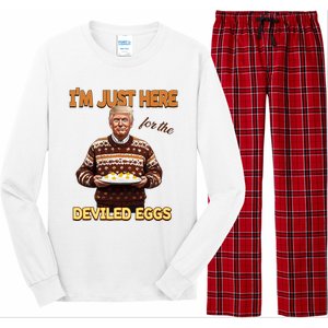 Funny Trump Thanksgiving IM Just Here For The Deviled Eggs Long Sleeve Pajama Set