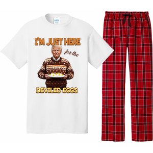 Funny Trump Thanksgiving IM Just Here For The Deviled Eggs Pajama Set