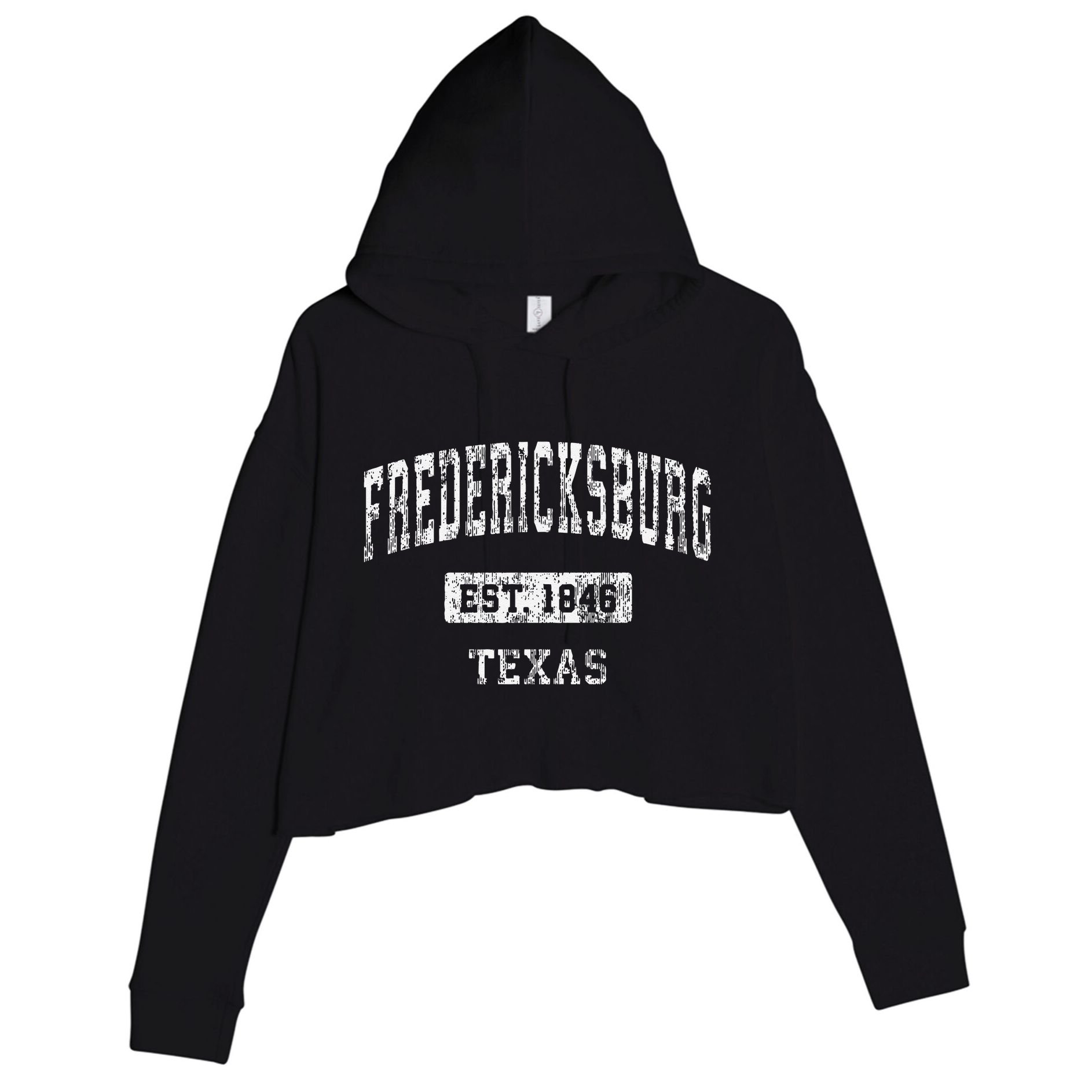 Fredericksburg Texas Tx Vintage Established Crop Fleece Hoodie
