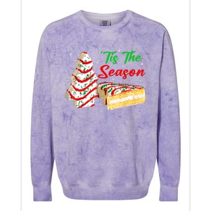 Funny Tis The Season Christmas Tree Cakes Debbie Colorblast Crewneck Sweatshirt