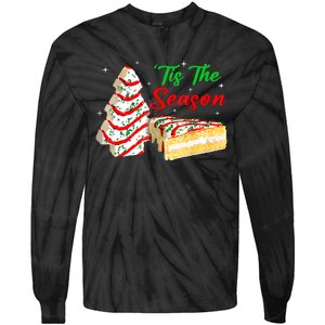 Funny Tis The Season Christmas Tree Cakes Debbie Tie-Dye Long Sleeve Shirt