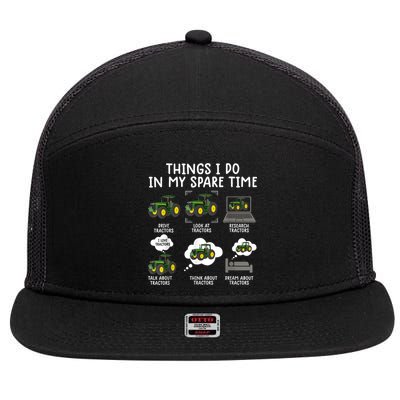Funny Tractor Ts For Men Farming Tractor For Boys 7 Panel Mesh Trucker Snapback Hat