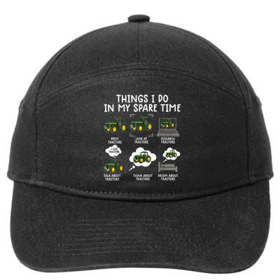 Funny Tractor Ts For Men Farming Tractor For Boys 7-Panel Snapback Hat