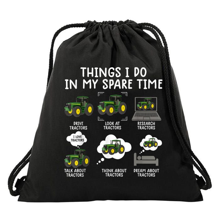 Funny Tractor Ts For Men Farming Tractor For Boys Drawstring Bag
